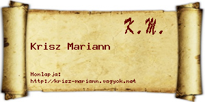 Krisz Mariann névjegykártya