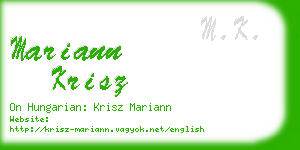 mariann krisz business card